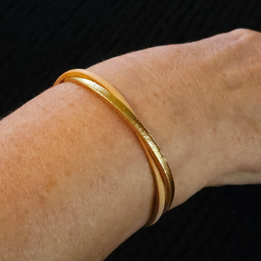 Bracelet cuir croisé