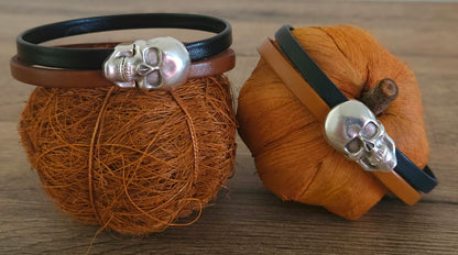 Bracelet en cuir bicolore