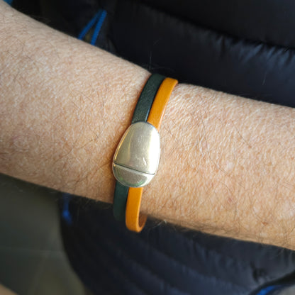 Bracelet en cuir bicolore