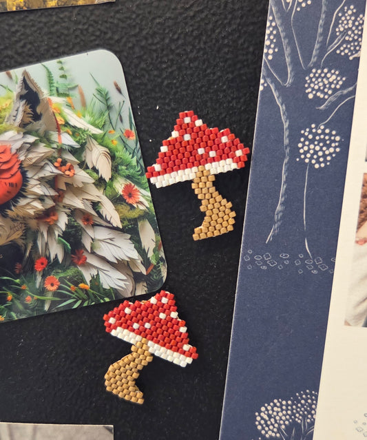 Broches ou magnets Champignon amanite